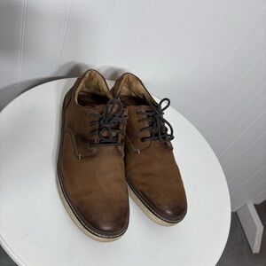 Johnston & Murphy Men’s Brown Sheepskin Leather Lace Up Derby Shoes Size 9